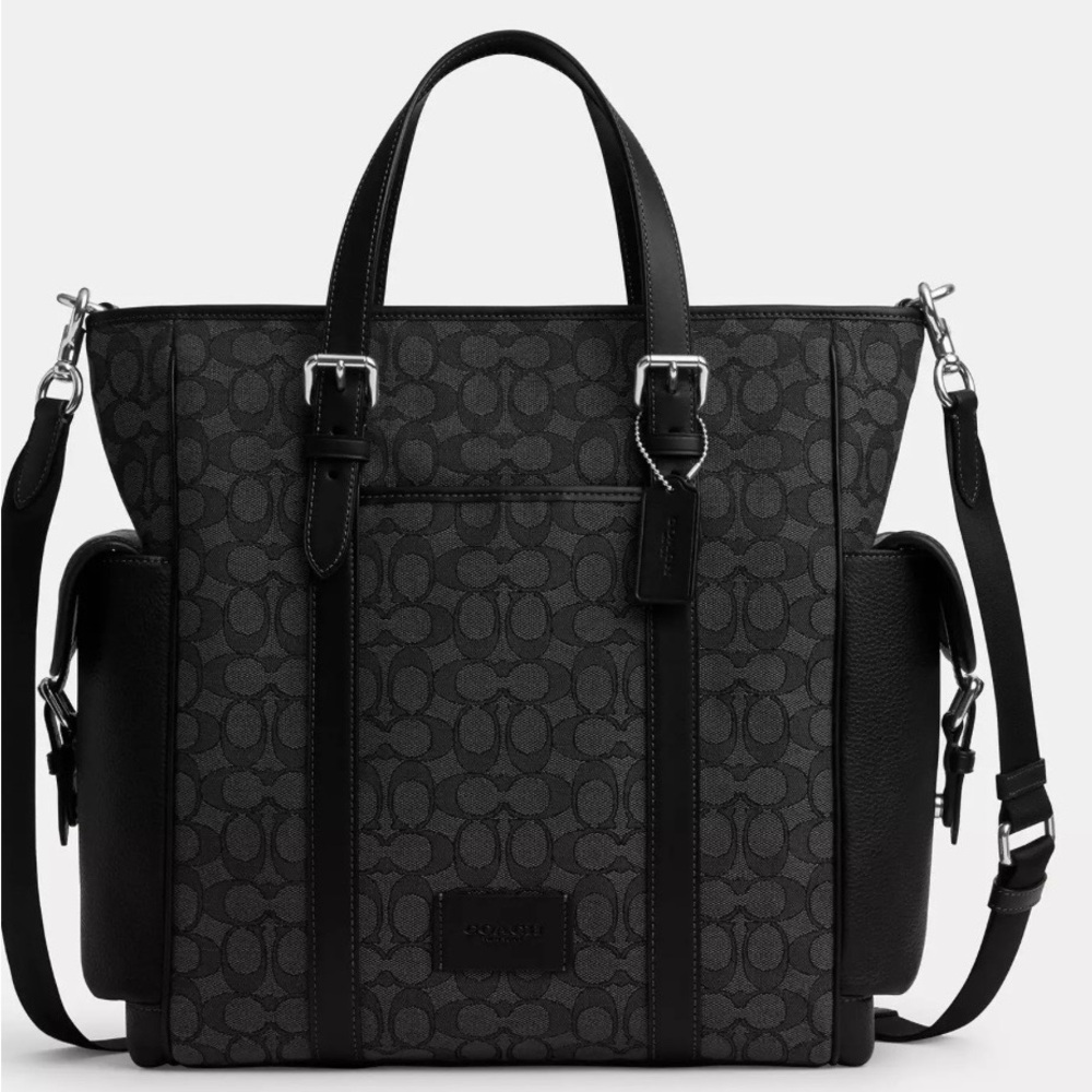 Coach Black and Gray Men's Messenger Bag